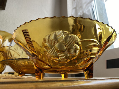Antik Art Deco Bowl Crystal Bernstein 30er Jahre Obstschale