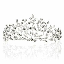 Metal Wedding Tiara - Rhinestone Crystal Princess Tiara for Women and Girls