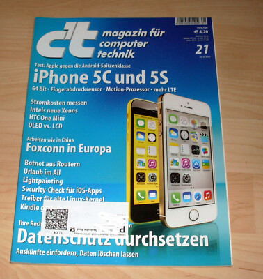 Computer PC Zeitung Zeitschrift - C't 21 / 2013 - iPhone 5c 5s Technik Heft LTE