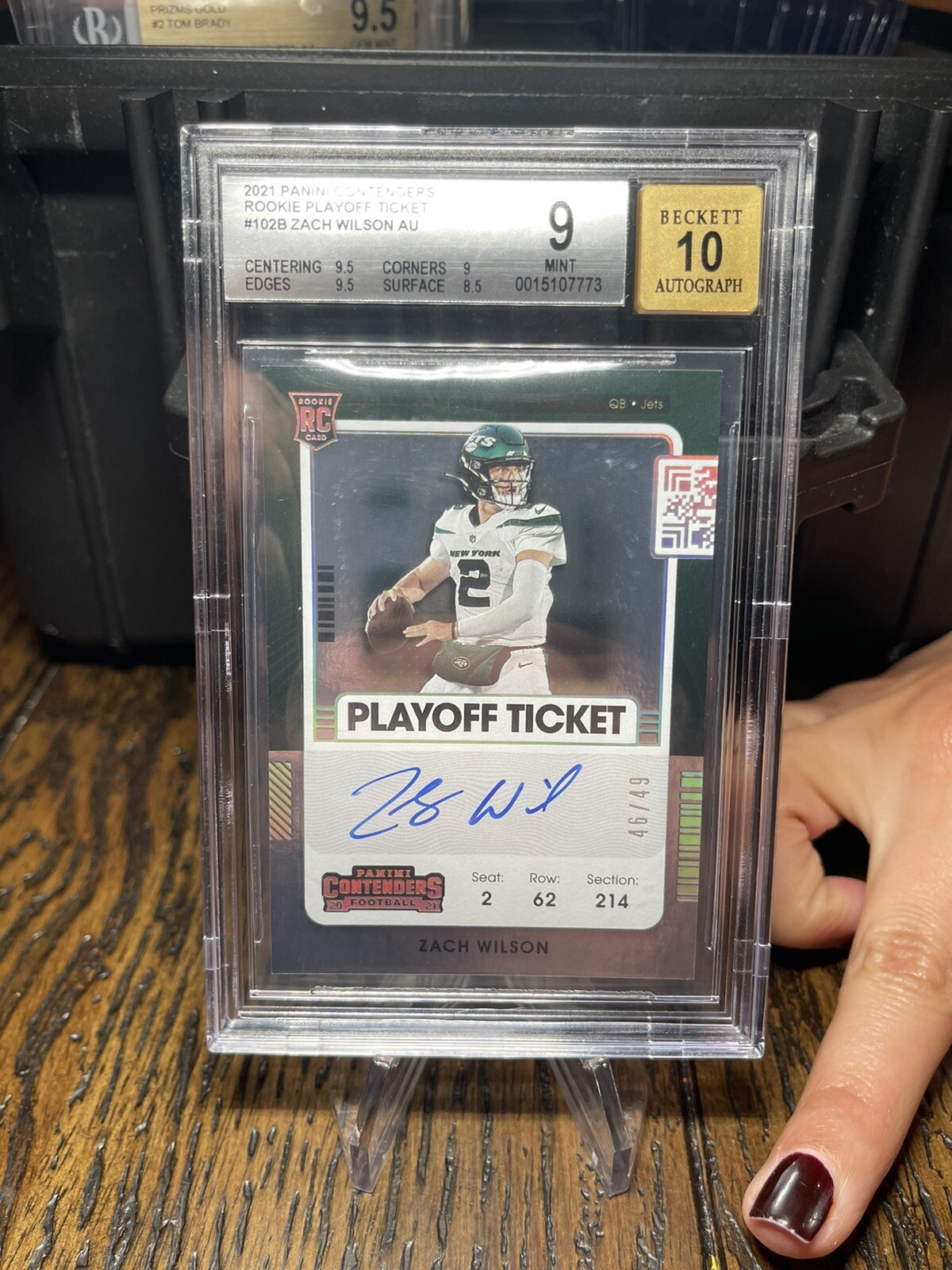 Zach Wilson Panini Playoff Contenders Rookie Ticket Rps Autograph Preview Set #102 Green