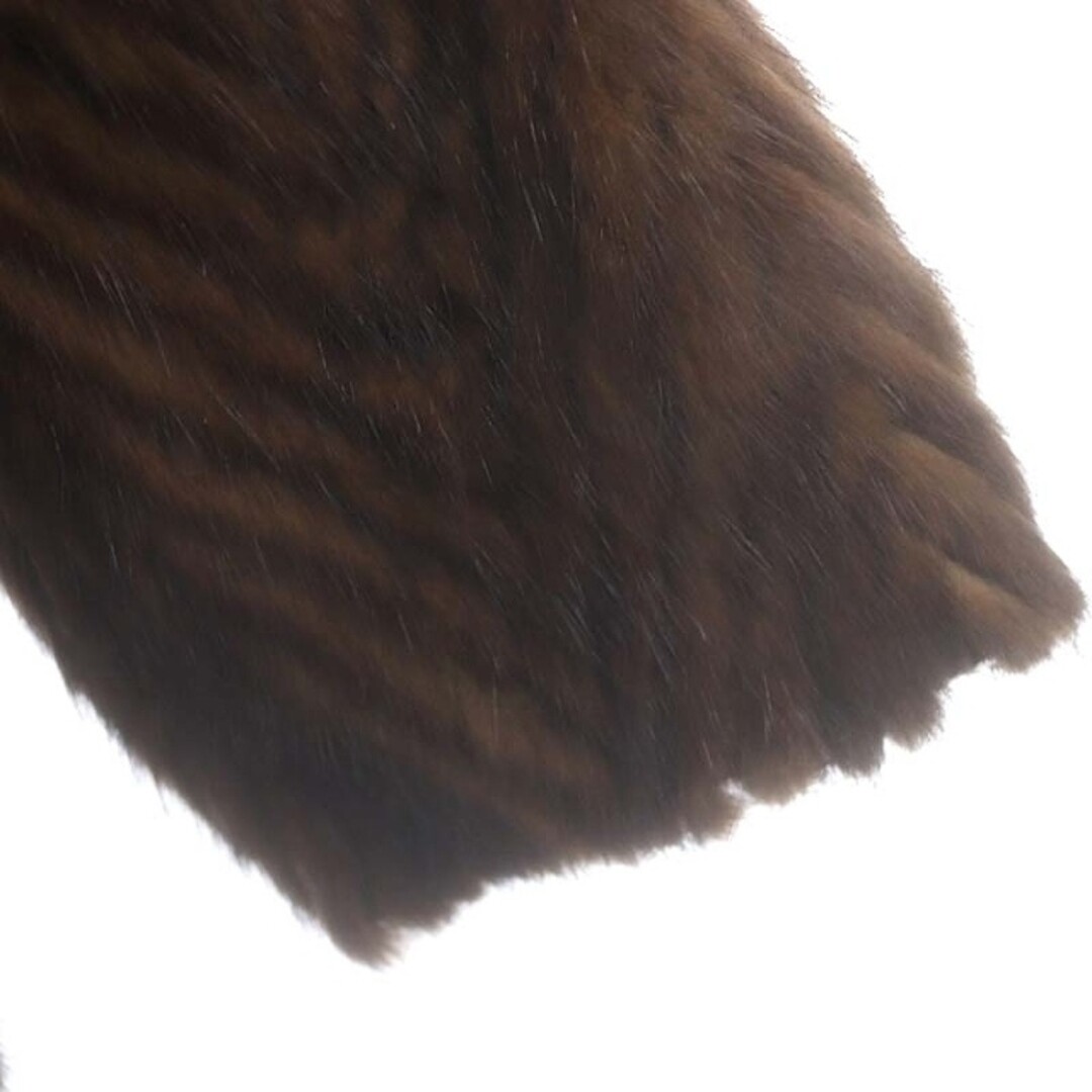 LUPIAN FUR COAT MINK OUTERWEAR HALF MID-LENGTH 13 DARK BROWN ES 