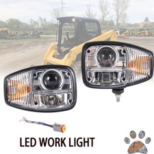 Rh Lh Led Headlight & Turn Signal Compatible With For Caterpillar 236d 246c 262d