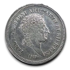 Naples Two Sicilies half plate 60 grain 1818 q.Spl Ferdinando I Bourbon