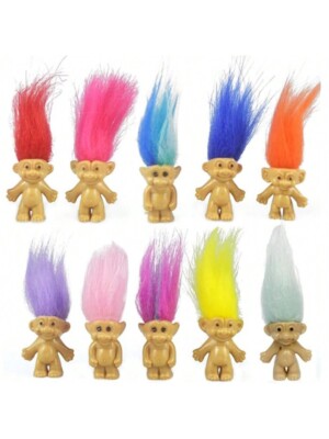 Mini Troll Dolls PVC Vintage Lucky Doll Chromatic Adorable For Arts Crafts
