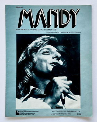 Mandy Barry Manilow Vintage Sheet Music 1971 Piano Vocal Soft Rock Photo Kerr