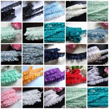 Ruffled Lace Trim 5/8 inch wide price per yard-select color