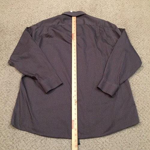 Structure Shirt Mens XL Modern Fit Gray Striped Long Sleeve Button Up - Picture 6 of 12