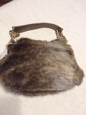 Fur Faux Handbag Brown Medium Size NEW with Tag