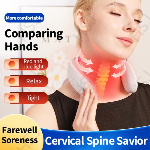 Home Cervical Red and Blue Light Therapy for Relieving Neck Spasms and Soreness