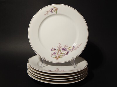 Antique Haviland Limoges Service 6 Plates Table Fine Porcelain 800 Art Nouveau