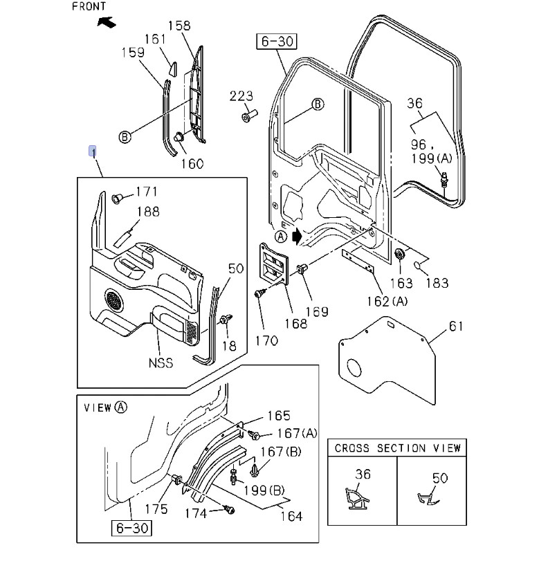 Pad Trim Door Panel  Left Driver Side For Isuzu NRR NPR NPR-HD NQR 98-07 - Image 2 of 4