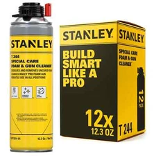 Stanley T244 Polyurethane Foam & Gun Cleaner 12.3oz, 12 Pack - Gun Not Included