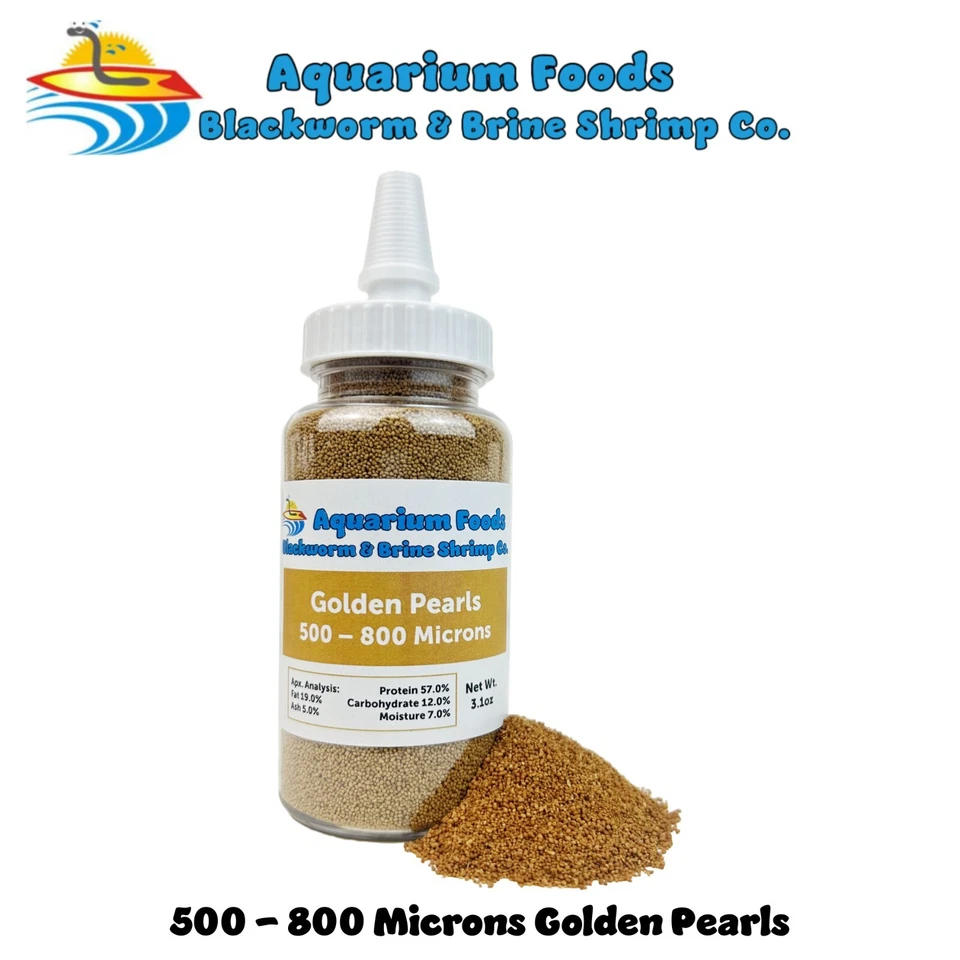 Perlas de oro 500-800 micras para bebés, juveniles, corales, tanques de arrecife. Botella Foto 3 de 4