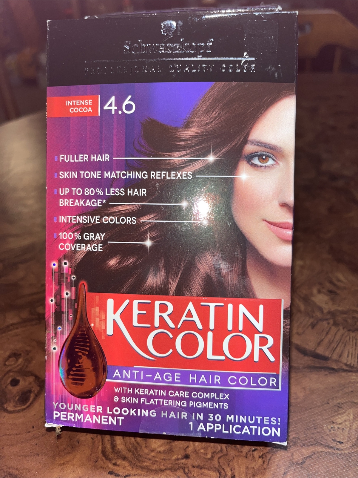 Schwarzkopf Keratin Color Anti Age Permanent Hair Color Cream 4.6