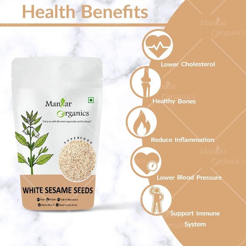 ManHar Organics White Sesame Seeds Pack Of 1000gm - Picture 3 of 8