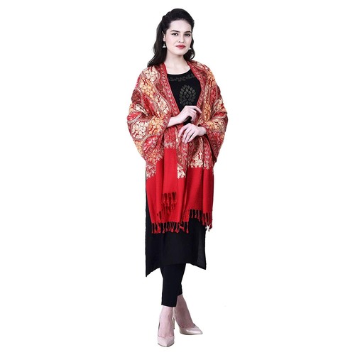 New Women's Kashmiri Aari Embroidered Viscose Shawl Stole Scarf Wrap - Picture 4 of 6