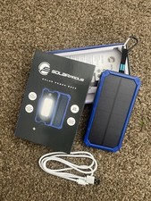 Solar phone power bank with 12 LEDs flashlight