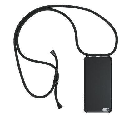 Für Apple iPhone 6 iPhone 6s Hülle mit Kette Band Seil Case zum Umhängen Schwarz