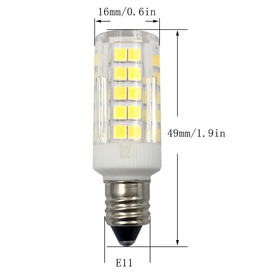 6pcs E11 Screw LED Light Bulb 64-2835 LEDs Dimmable 5W 110V Ceramics Lights - Image 2 of 3