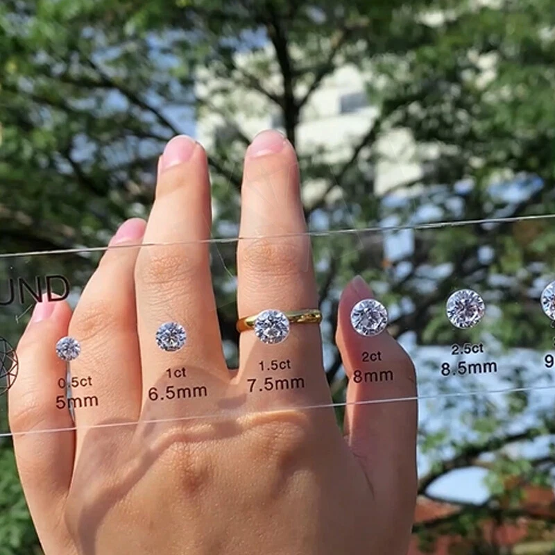 Juego de tabla comparativa tamaño anillo referencia 5A circonio cúbico herramienta de prueba con caja Foto 3 de 4