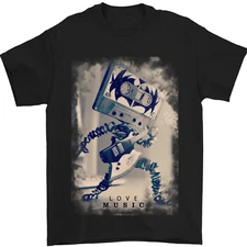 Love Music Rock n Roll Guitar Mens T-Shirt 100% Cotton