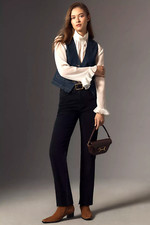 NWT Anthropologie Pilcro Annie High Rise Straight Leg Jeans Pants DENIM BLACK 27