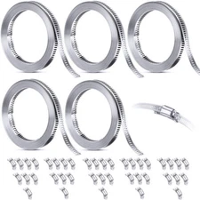 304 Stainless Steel Hose Clamp Assortment Kit DIY Cut-To-Fit 12 FT Metal Strap