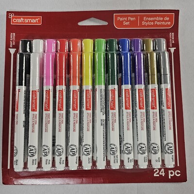 Craft Smart® Medium Broad Line Paint Pen Set 24ct For Wood