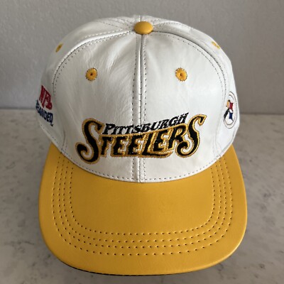 Vtg Modern Pittsburg Steelers Leather NFL Football Snapback Hat Baseball  Cap