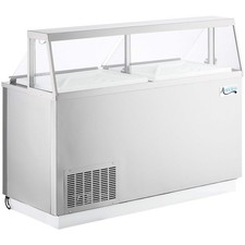 67 3/4" 12 Tub Stainless Steel Deluxe Ice Cream Dipping Cabinet