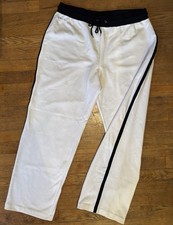 NWT Lauren Ralph Lauren Pull On Women  s Knit Pants White w/Navy Blue Size 1X