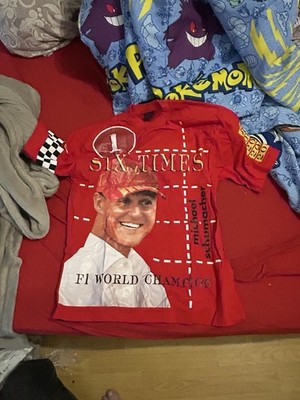 FERRARI RACING FORMULA 1 FAN SHIRT MICHAEL SCHUMACHER SIZE L SIX TIMES CHAMPION
