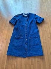 Sezane Denim Button-Down Mini Dress Lace Collar 34 or US 2