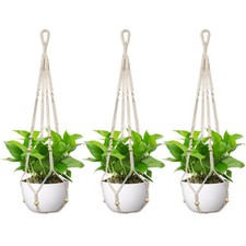Macrame Plant Hanger Indoor Outdoor, Fits 4 to 15 Inch Pots, Strong Hanging P...
