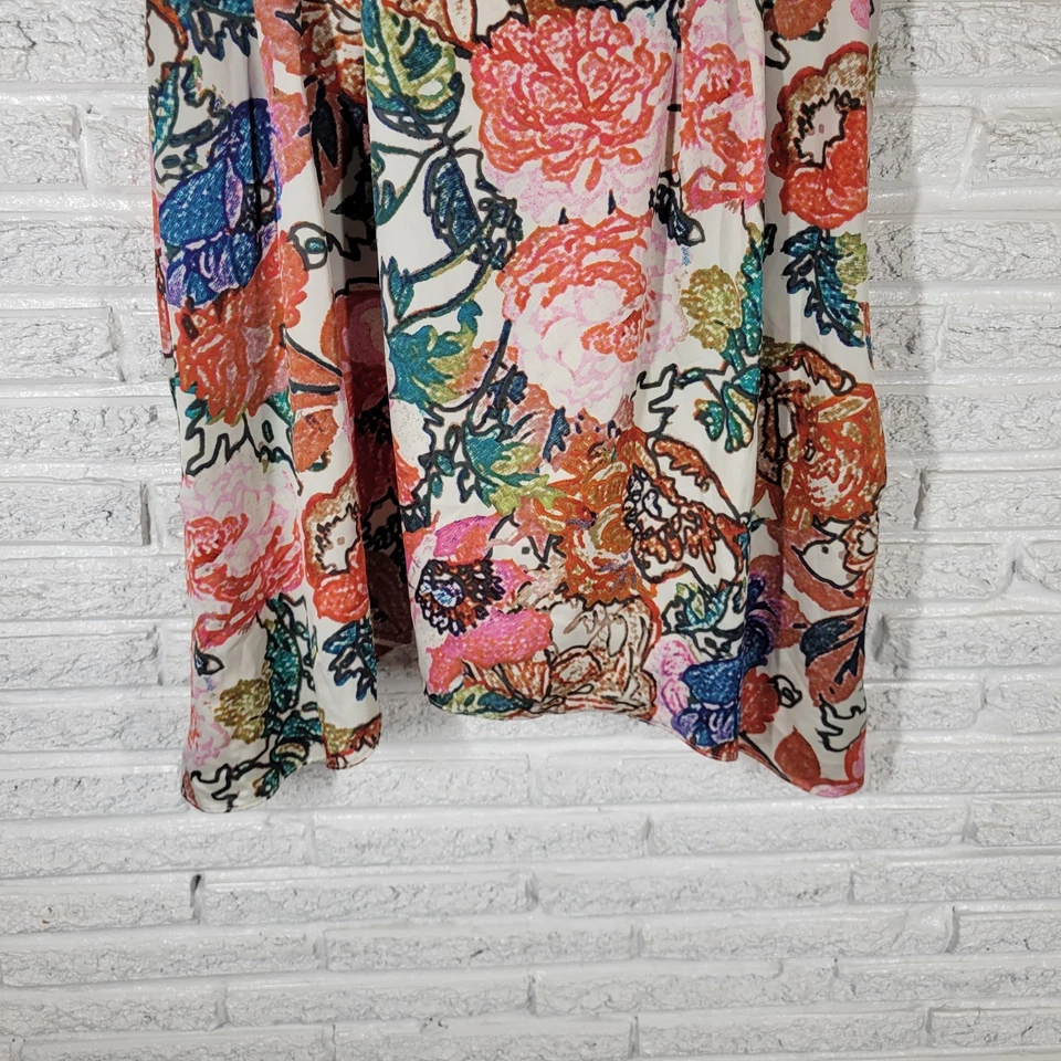 Mel Jo Womens Top Extra Large Sleeveless Lined Red Green Floral Polyester - Image 4 of 4