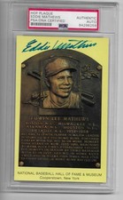 Eddie Matthews Autographed Postcard PSA