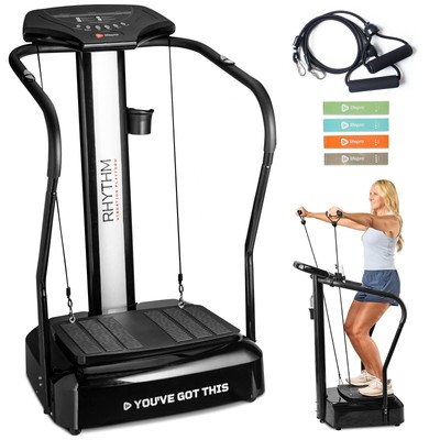 Rhythm Vibration Plate Exercise Machine with Handles for Balance Support   Vi...