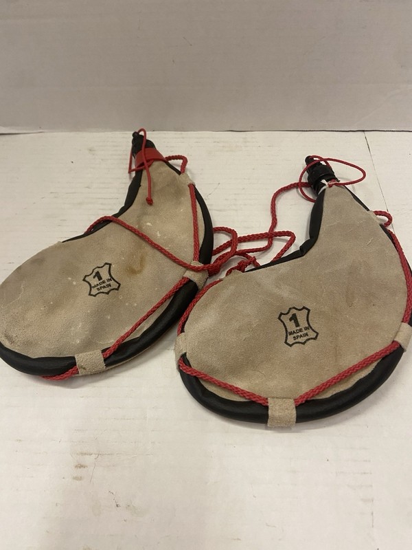 (2)Vintage Bota Suede Leather Water Wine Bag Canteen Made In Spain 1 Liter