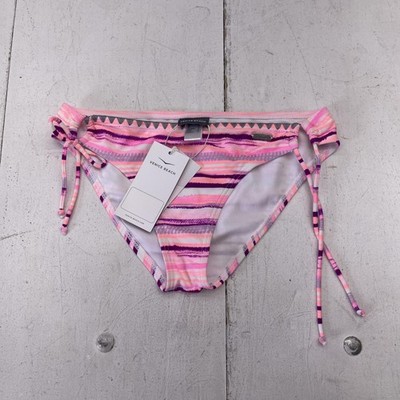 Venice Beach Bikini Bottom Womens Size 6 Pink Striped Tie Side Lined Stretch