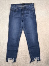 Judy Blue Jeans Women  s Sz 11/30 Blue High Rise Relaxed Fit Cut Hem Dark Wash