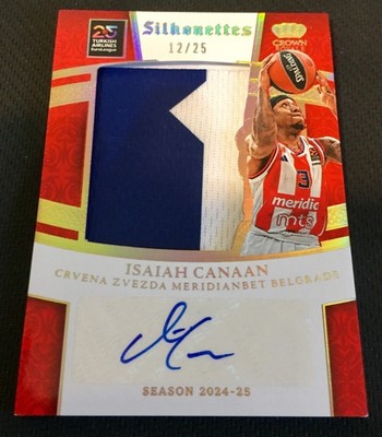 24/25 Crown Royale Isaiah Canaan Autograph 2 CLR Patch Silo. 12/25 Crvena Zvezda