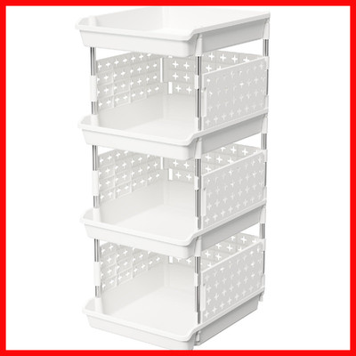 Lifewit Plastic Stackable Storage Baskets 4 Tier Stacking Bins For Food And
