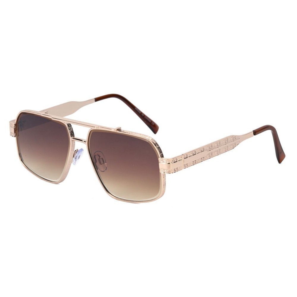 Women Gold Oversized Square Outdoor Sunglasses Brown  display picture 2