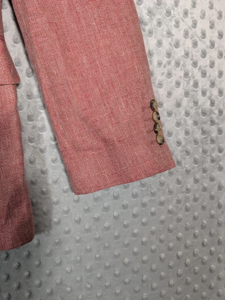 Abrigo deportivo Bonobos 100 % lino para hombre 40R ajuste estándar espiga marzotto rosa Foto 4 de 4