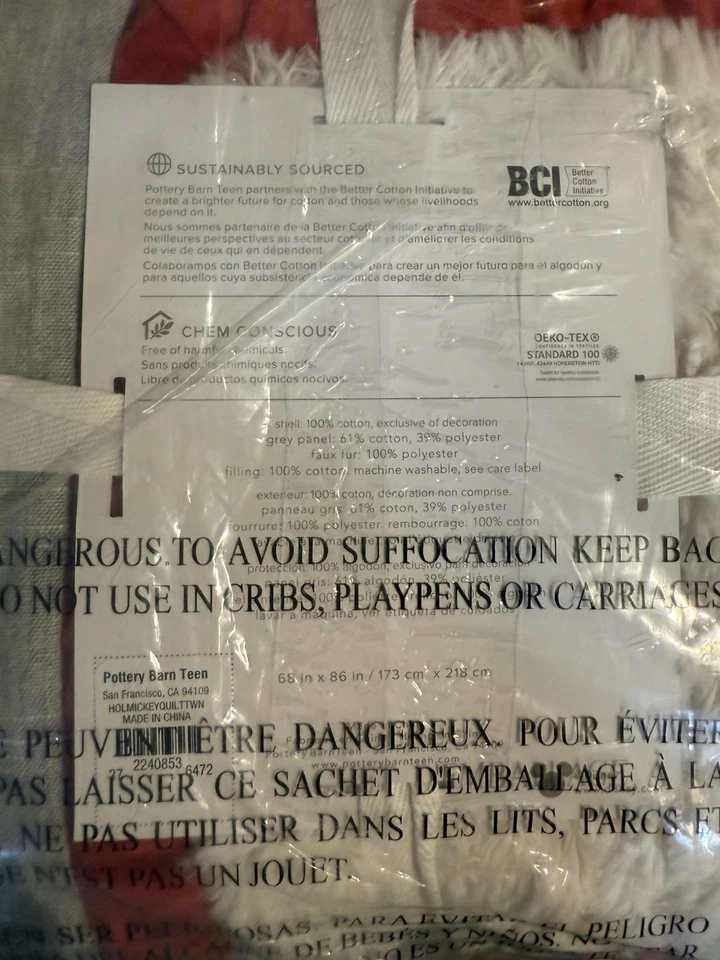 Pottery Barn Disney Mickey Mouse Holiday Quilt Twin - Image 4 of 4