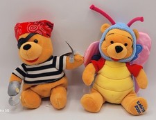 Disney Store Winnie the Pooh Plush Bean Bag Set, Butterfly  Pirate Pooh Toy