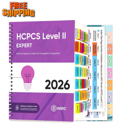 Update Book Tabs for HCPCS Level II Expert 2026 Edition (AAPC), 96 Color-Coded B