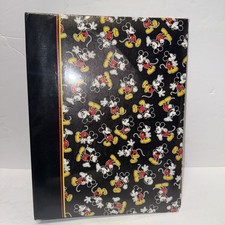 Disney Parks Mickey Mouse Black Photo Album Vintage 4 x 6 Slot Pages Used READ