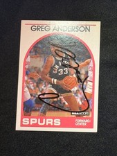 Greg Cadillac Anderson Hand Signed 1989-90 NBA Hoops San Antonio Spurs IP Auto