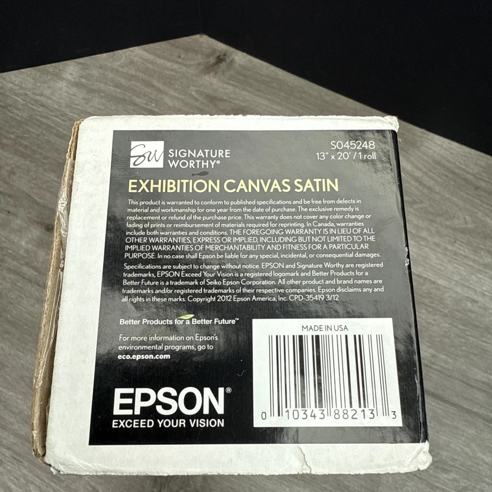 Epson Exhibition Canvas Matte | 13" x 20' - Roll S045255 Signature Partial Roll - Image 3 of 4
